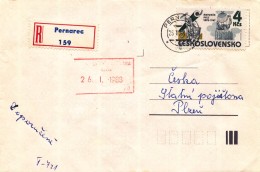 K9194 - Czechoslovakia (1988) Pernarec (R-letter) Tariff: 4 Kcs (stamp: Shifted Vertically Perforation!) - Errors, Freaks & Oddities (EFO)