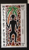 Wallis & Futuna 1990 N° 406 ** Courant, Tradition, Guerrier, Cocotier, Noix De Coco, Silhouette, Lance, Combat, Arme - Ongebruikt
