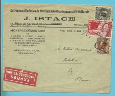 387+401+402 Op Brief Per EXPRES Met Telegraafstempel SERAING - 1934-1935 Leopoldo III