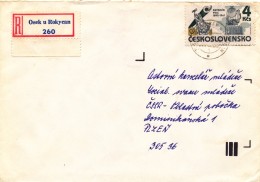 K9195 - Czechoslovakia (1987) 338 21 Osek U Rokycan (R-letter) Tariff: 4 Kcs (stamp: Shifted Horizontal Perforation!) - Abarten Und Kuriositäten