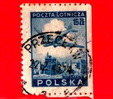 POLONIA - Usato - 1946 - Aereo Sulle Rovine Di Varsavia - Douglas Plane - 15 P. Aerea - Used Stamps