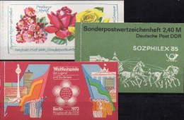 3xHeftchen 1972 DDR MH 6,7+8 ** 22€ Markenheft Rose Weltjugend-Festival Postkutsche HBl.14/18 Carnet Booklets Bf Germany - Cuadernillos