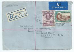 Gold Coast Ghana 1945 Nsawam Type R1 Registered Cover (SN 2123) - Gold Coast (...-1957)