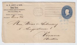 USA Philadelphia/Vienna PS COVER 1895 - ...-1900