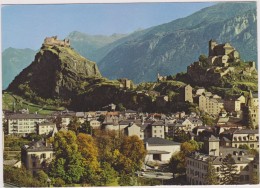 SUISSE,HELVETIA,SWISS,SWITZERLAND,SCWEIZ,SVIZZERA, VALAIS,SION,TOURBILLON,VALERE,VUE AERIENNE - Sion