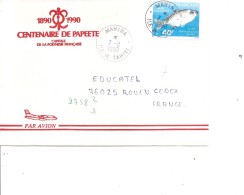 Polynésie ( Lettre Par Avion De 1990 De Mahina Vers La France à Voir) - Lettres & Documents