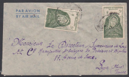 Franch West Africa 1950, Airmail Cover Bouake To Lyon W./postmark Bouake - Covers & Documents
