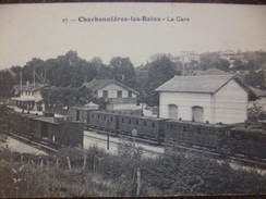 CPA 69 Rhône Charbonnières Les Bains La Gare Trains - Charbonniere Les Bains