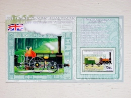 SALE! M/s Block  From Congo Mnh Les Trains Antiques Transport Railway Locomotive 2006 GB Flag - Mint/hinged