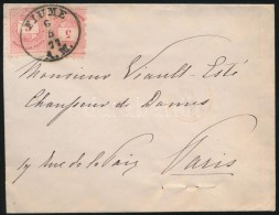 1877 2 X 5kr Párizsba Küldött Levélen / On Cover To Paris 'FIUME A.M.' - Autres & Non Classés