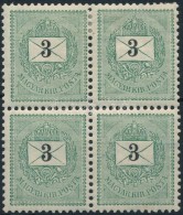 ** * 1889 3kr Négyestömb, 2 Bélyeg Postatiszta - Autres & Non Classés