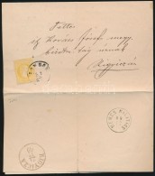 1869 2kr Sárga Nyomtatványon / 2kr Yellow On Printed Matter 'ZOMBOR' - 'NEMES MILITICS' - 'RIGYICZA' - Other & Unclassified