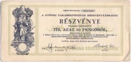 Gyönk 1926. 'A Gyönki Takarékpénztár Részvénytársaság'... - Non Classés