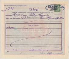 Ausztria / Bécs 1919. Letéti Jegy (2x) Okmánybélyeggel T:III
Austria / Wien 1919.... - Non Classés