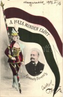 T2/T3 Kossuth Ferenc, Politikus; A Haza Minden ElÅ‘tt!. Hazafias Zászlós Lap / Hungarian Politician,... - Unclassified