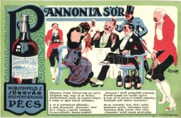 ** T2/T3 Pannonia Sör, Hirschfeld S. Sörgyár Rt., Pécs / Hungarian Beer Advertisement,... - Non Classés