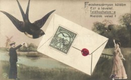 T2 Romantic Postcard With Hungarian Stamp - Non Classés