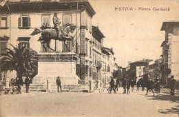 ** T2/T3 Pistoia, Piazza Garibaldi / Square, Statue, Cyclists (EK) - Zonder Classificatie