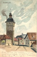 * T2/T3 Lichtenfels, Stadtthurm / City Tower, Lith. Anst. Klein & Volbert, Litho S: F. Lehner (fl) - Unclassified