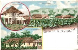 ** T2/T3 Stephansort, Krankenhaus, Assistenten-Haus / Hospital, German Colonial Postcard, Litho - Non Classés