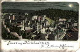 T4 1899 Karlovy Vary, Karlsbad; Night. Carl Garte  Litho (EM) - Non Classés