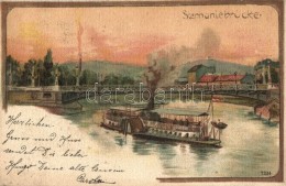 T2/T3 1898 Vienna, Wien; Stephaniebrücke / Bridge, Steamship, Litho S: Rosenberger (EK) - Non Classés