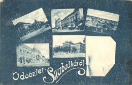 T2/T3 Szabadka, Subotica; Iskola, Postahivatal / School, Post Office, Decorated Postcard (EK) - Unclassified