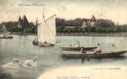 T2 PalicsfürdÅ‘, Palic; Korzórészlet, Tó, Csónakázók, Kiadja... - Unclassified