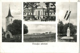 T2/T3 Tornalja, Tornala; Templom, Országzászló / Church, Hungarian Flag  (EK) - Non Classés