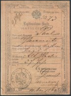 1860 Német és Magyar NyelvÅ± Igazolási Jegy 15 Kr Okmánybélyeggel / ID - Unclassified