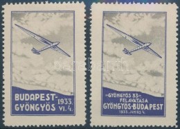 1933 Budapest-Gyöngyös 2 Db Klf Légiposta Levélzáró R! - Non Classés