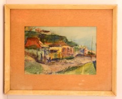 Olvashatatlan Jelzéssel: Utca Részlet. Akvarell, Papír, üvegezett Keretben, 23×34... - Other & Unclassified