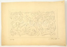 Wiettinghoff Evald (1826-1882): Épület Dísz Vázlat 1865. Ceruza, Papír, Jelzett,... - Other & Unclassified