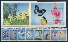 ** 1989 Virág - Orchidea Sor Mi 1269-1276 + Blokksor Mi 107-108 - Autres & Non Classés