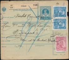1912 Osztrák- Liechtensteini Vegyes Bérmentesítés Csomagszállítón... - Autres & Non Classés