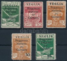 * Carnaro-sziget 1920 5 Klf Forgalmi Mi 28-30 II, 32-33 II - Other & Unclassified