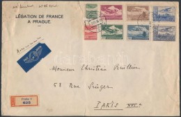 1936 Ajánlott Nagy Légi Levél Párizsba 8 Klf RepülÅ‘ Bélyeggel (1 Db... - Other & Unclassified