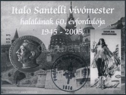 ** 2005/7 Italo Santelli Vívómester Emlékív Feketenyomat Alkalmi Francia NyelvÅ±... - Autres & Non Classés