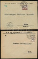 1921-1923 4 Db Küldemény Klf Hivatalos Bélyegekkel Bérmentesítve - Autres & Non Classés