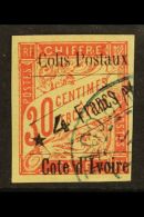 IVORY COAST PARCEL POST 4fr On 30c Carmine, Yv CP10, Very Fine Used. For More Images, Please Visit... - Sonstige & Ohne Zuordnung