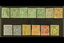 GENERAL ISSUES 1877-79 Peace & Commerce Complete Set, Yvert 24/36, Very Fine Used, All With Four Margins,... - Andere & Zonder Classificatie