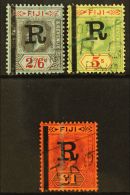 REVENUE STAMPS 1910 KEVII £1 (Barefoot 25), Plus 1914 KGV 2s6d And 5s (Barefoot 29/30), Fine Used. (3... - Fidji (...-1970)