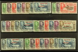 1944-45 Graham Land, South Georgia, South Orkney & South Shetland Opts Sets, SG A1/8, SG B1/8, SG C1/8 &... - Islas Malvinas