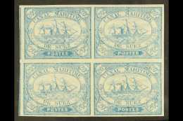 SUEZ CANAL COMPANY 1868 20c Blue, SG 3, Superb Never Hinged Mint BLOCK OF FOUR (positions 79/92) With 4 Large /... - Other & Unclassified