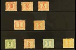 POSTAGE DUES 1884-1888 All Different Mint Collection On A Stock Card. Includes 1884 10pa, 20pa (unused) And 5pi,... - Otros & Sin Clasificación