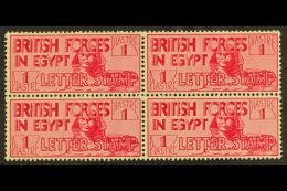 BRITISH FORCES IN EGYPT 1934-5 1p Carmine, P14½x14, BLOCK OF FOUR, SG A7, Very Fine Mint, Lightly Hinged On... - Other & Unclassified