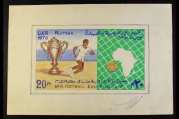 1970 AFRICA CUP FOOTBALL CHAMPIONSHIPS Unadopted Hand Painted Essay For A 20m Stamp (SG 1066), Signed Beneath The... - Other & Unclassified