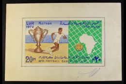 1970 AFRICA CUP FOOTBALL CHAMPIONSHIPS Unadopted Hand Painted Essay For A 20m Stamp (SG 1066), Signed Beneath The... - Otros & Sin Clasificación