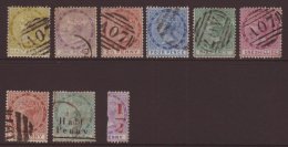 1877-86 A Used Group With 1877-79 CC Set, 1884 2½d, 1886 ½d On 6d, Also 1882 ½ On Half 1d... - Dominica (...-1978)