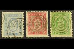 OFFICIALS 1871 "Skilling" Values, Complete P14x13½ Basic Set, 2sk Grey-blue Shade, Facit TJ1/3, SG O51a/53,... - Other & Unclassified